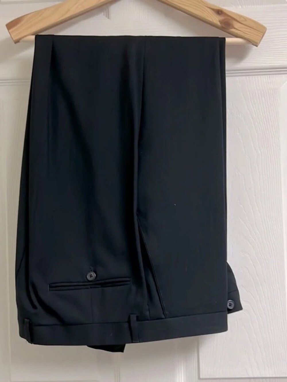 Versini Mens Navy Blue Wool Dress Pants 39x30 Pleated Formal Trousers - Picture 3 of 5